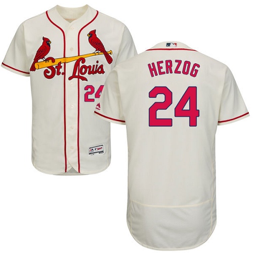 Cardinals #24 Whitey Herzog Cream Flexbase Authentic Collection Stitched MLB Jersey